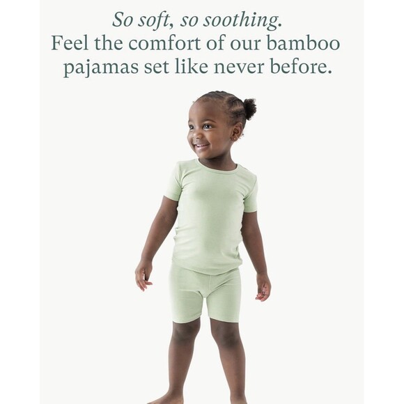 PurComfy Bamboo Pajama Set Blush and Lilac Size 3T Toddler Baby Girl NWT 2pc NEW - Picture 4 of 9